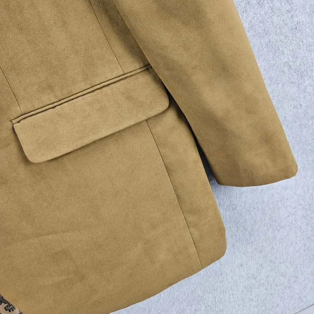 LAUREN RALPH LAUREN |  Mens 40R Faux Suede Blazer Tan Brown Paisley Lining Coat